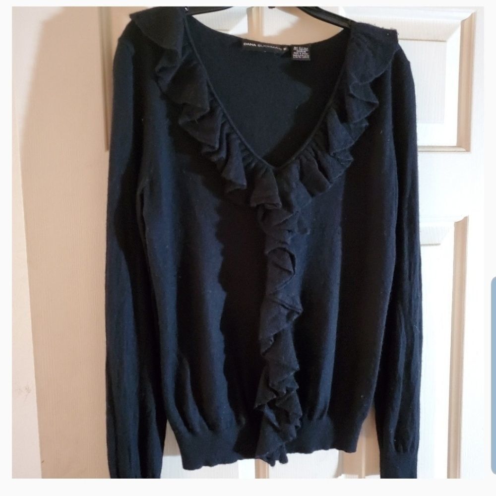 Dana Buchman black silk cashmere blend sweater - Picture 1 of 6